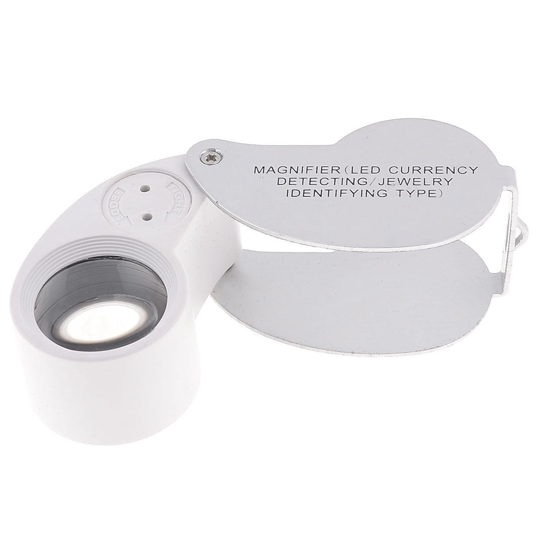 Harfington 40X Teardrop Shape Folding Jewelry Repair Loupe LED Magnifying Glass Silver Tone