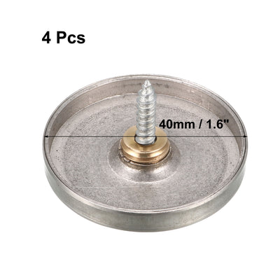 Harfington Uxcell 4 Pcs 40mm Stainless Steel Caps Decorative Mirror Nails