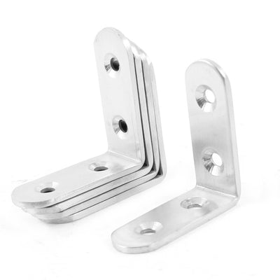 Harfington 5pcs 50mm×50mm Right Angle Stainless Steel Corner Bracket