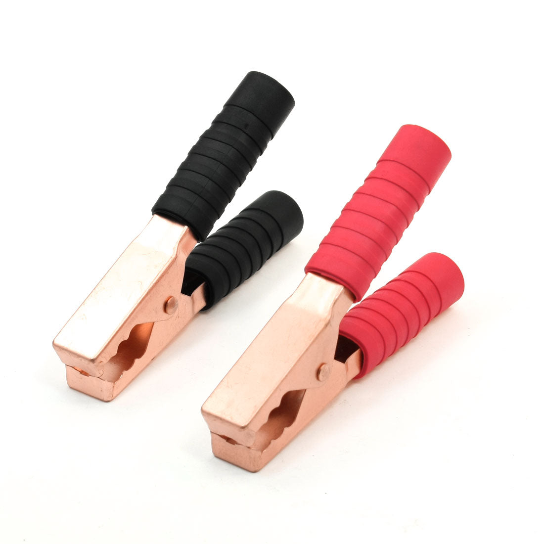 Harfington Pair 300V 142mm Spring Loaded Battery Alligator Clamp Clip Black Red
