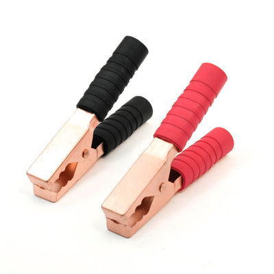 Harfington Pair 300V 142mm Spring Loaded Battery Alligator Clamp Clip Black Red