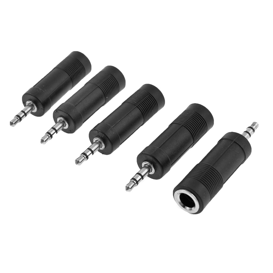 Harfington 5pcs 3.5mm Male Stereo Connector to 6.35mm Female Audio Mic Adapter Converter