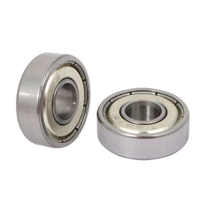 Harfington 10pcs 19mm×7mm×6mm Single Row Metal Deep Groove Ball Bearing 607Z