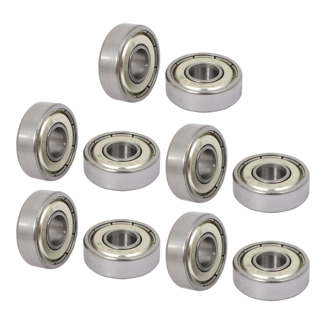 Harfington 10pcs 19mm×7mm×6mm Single Row Metal Deep Groove Ball Bearing 607Z