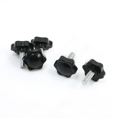 Harfington M8×20mm Thread 32mm Dia Antislip Grip Star Shaped Head Clamping Knob 5pcs
