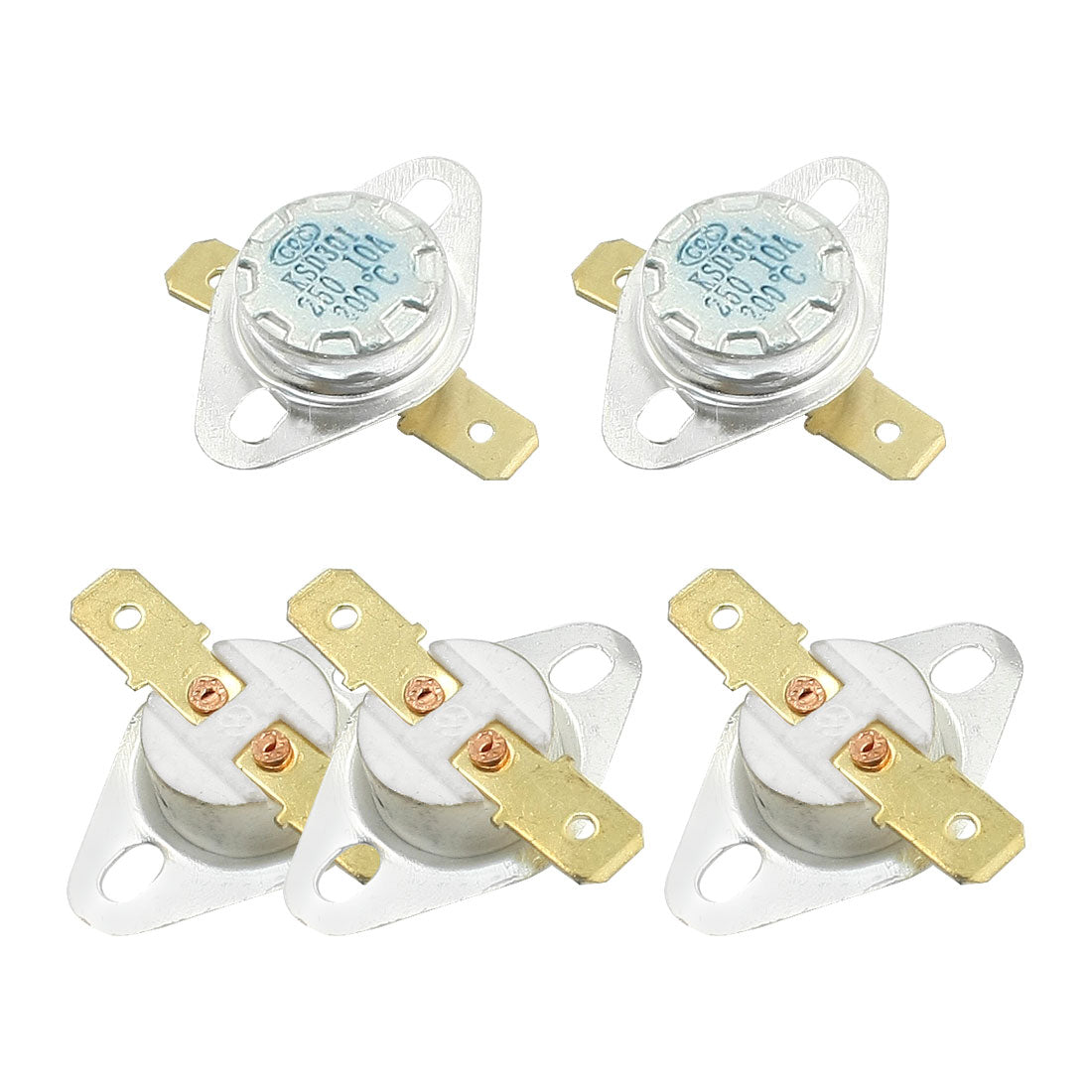 Harfington 5×NC Ceramic Fixed Temperature Switch Thermostat 200 Degree Celsius KSD301