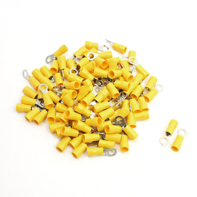 uxcell Uxcell 100 x RV5.5-5 Yellow Pre Insulated Ring Terminals for AWG 12-10 Wire #10 Stud
