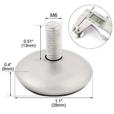 Harfington Uxcell 5pcs M6 x 13 Thread 28mm Dia Plastic Base Leveling Feet Mounts