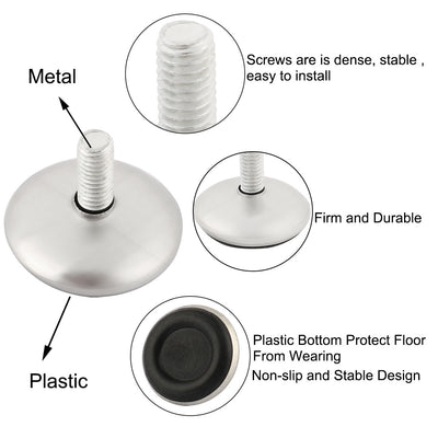 Harfington Uxcell 5pcs M6 x 13 Thread 28mm Dia Plastic Base Leveling Feet Mounts