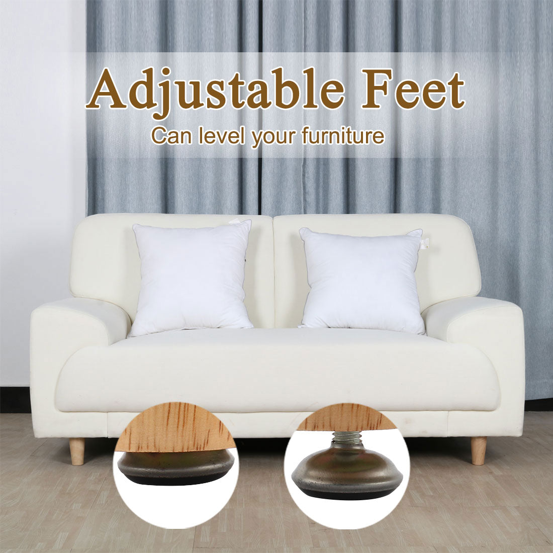 uxcell Uxcell 5pcs M6 x 13 Thread 28mm Dia Plastic Base Leveling Feet Mounts