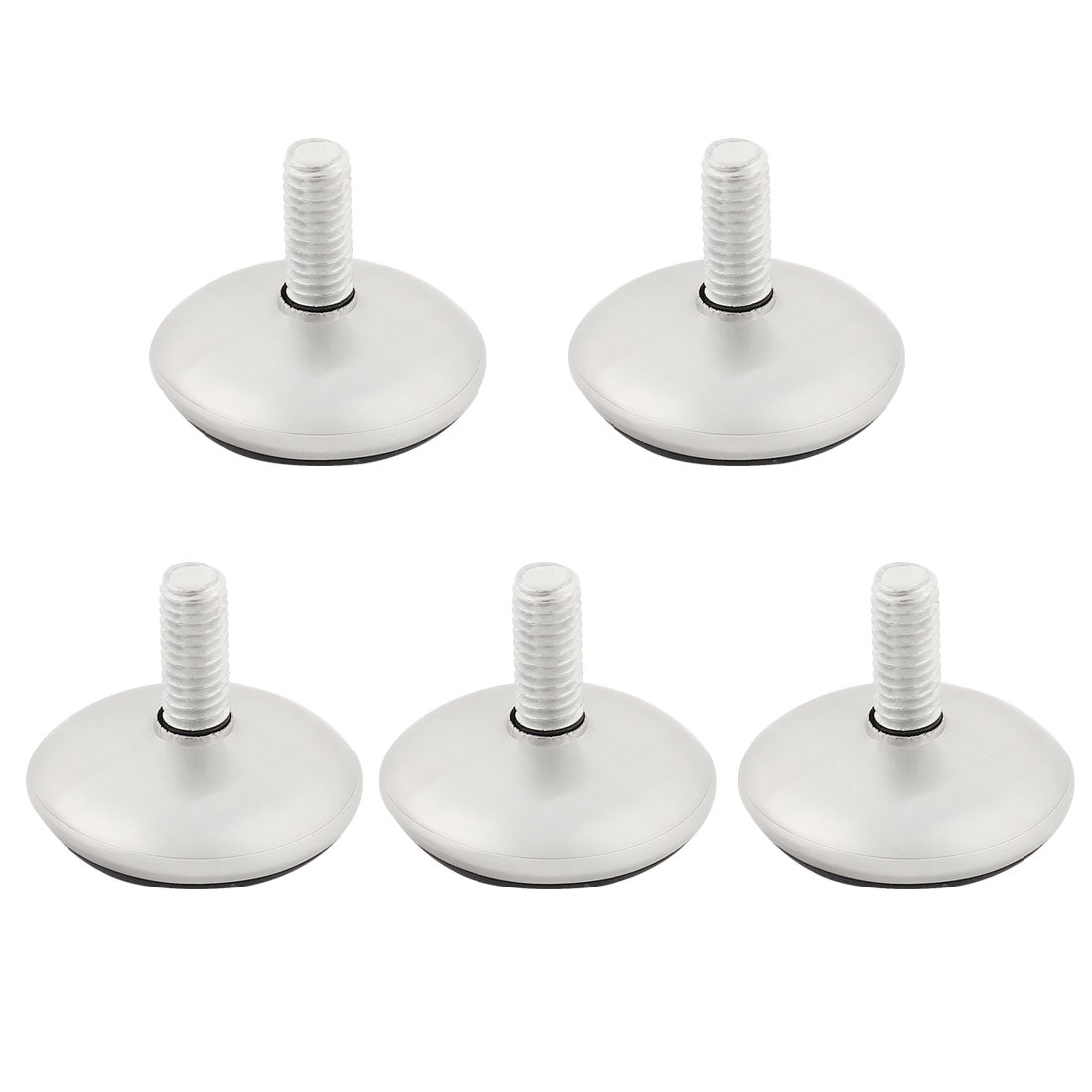 uxcell Uxcell 5pcs M6 x 13 Thread 28mm Dia Plastic Base Leveling Feet Mounts