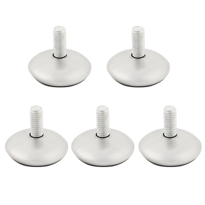 uxcell Uxcell 5pcs M6 x 13 Thread 28mm Dia Plastic Base Leveling Feet Mounts