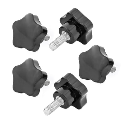 Harfington 5pcs Machine Tool M8×20 Male Thread 40mm Dia bachelite Knobs Handle Black