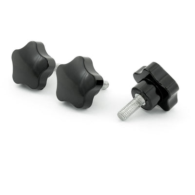 Harfington 3pcs Machine Tool M8×20 Male Thread 40mm Dia Knobs Handle Black