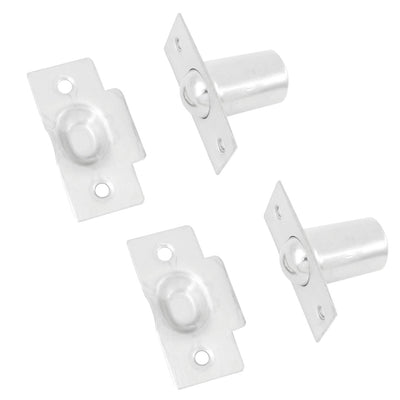 Harfington 2 Set French Doors Fitting Stainless Steel Ball Catch w Strike Plate