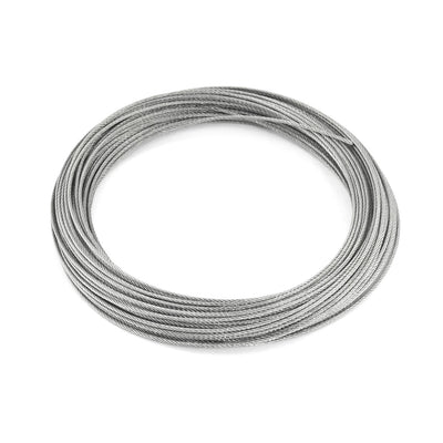 Harfington 1.5mm Dia 7x7 25M Length Stainless Steel Wire Rope Cable for Hoisting