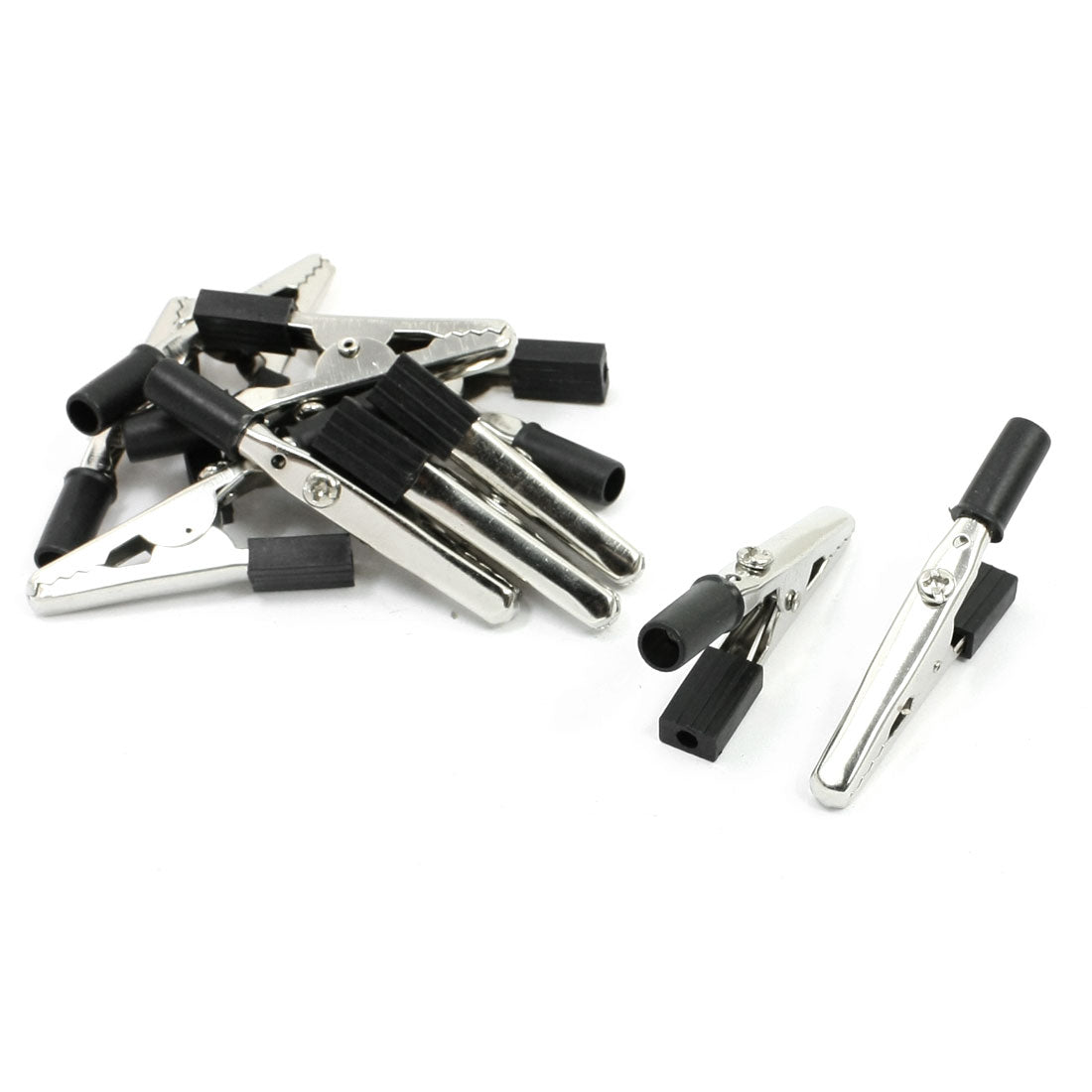 Harfington 10pcs 56×30×6mm Insulated Alligator Clips Testing Clamps Black
