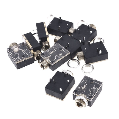 uxcell Uxcell 10 Pcs Plastic PCB Mount 5-Pin Stereo 3.5mm Socket Jack Audio Connector