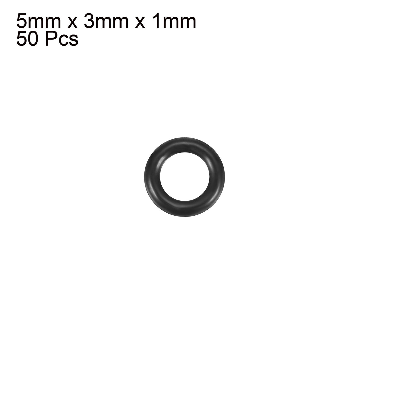 Harfington Black 5mm External Diameter Rubber O-ring Oil Seal Sealing Ring 50pcs
