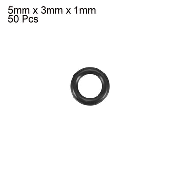 Harfington Black 5mm External Diameter Rubber O-ring Oil Seal Sealing Ring 50pcs