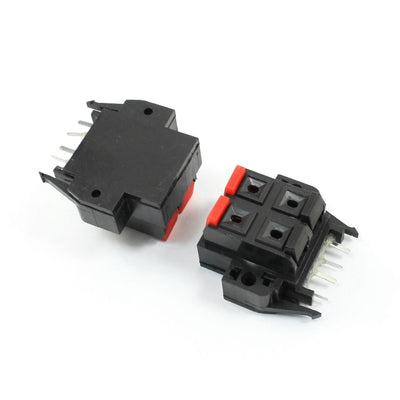 Harfington Black Red Push in Type 4 Way 4Pins Speaker Terminal Board 2pcs