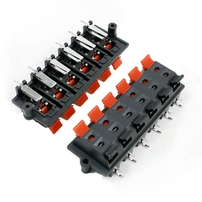 Harfington 2Pcs PCB Mount 2 Row Vertical 12 Position 12 Pin Speaker Terminal Connector