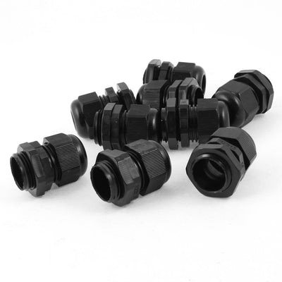 uxcell Uxcell 9 Pcs Black Plastic Waterproof Connectors Cable Glands M20 x 1.5