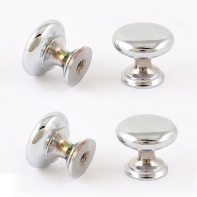 uxcell Uxcell Drawer Cabinet Silver Tone Metal Round Knob Handle 4 Pcs