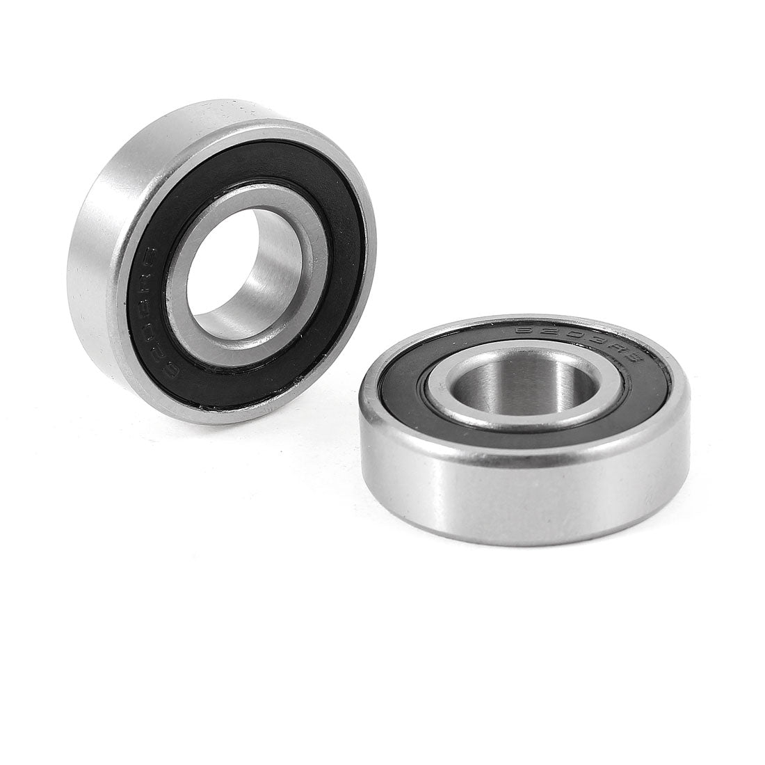Harfington 2pcs 17mm×40mm×12mm Silver Tone Deep Groove Ball Bearing 6203RS