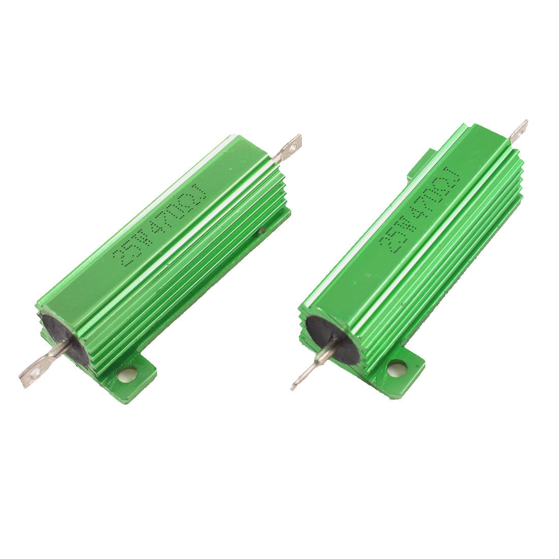 uxcell Uxcell 25W 470 Ohm Green Wirewound Aluminium Housed Resistance Resistor 2 Pcs