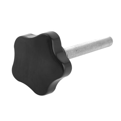 uxcell Uxcell M8 x 70mm Male Thread 40mm Star Head Clamping Knob Black