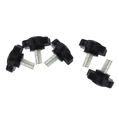 uxcell Uxcell 8mm x 15mm Male Thread Pentagram Head 30mm Height Clamping Knob 5 Pcs