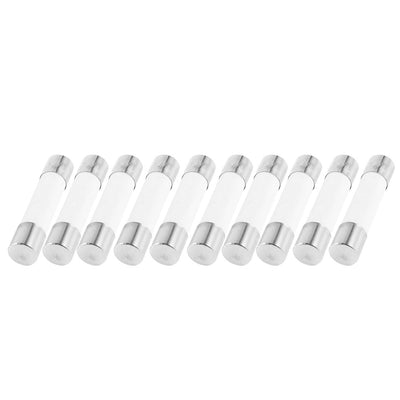 Harfington 10pcs 250V 10A 6x30mm Cylindrical Ceramic Tube Fuses Link