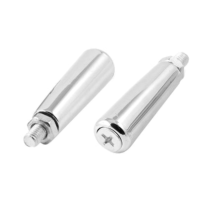Harfington 2pcs Silver Tone Metal M8 Thread Revolving Handle for Grinder