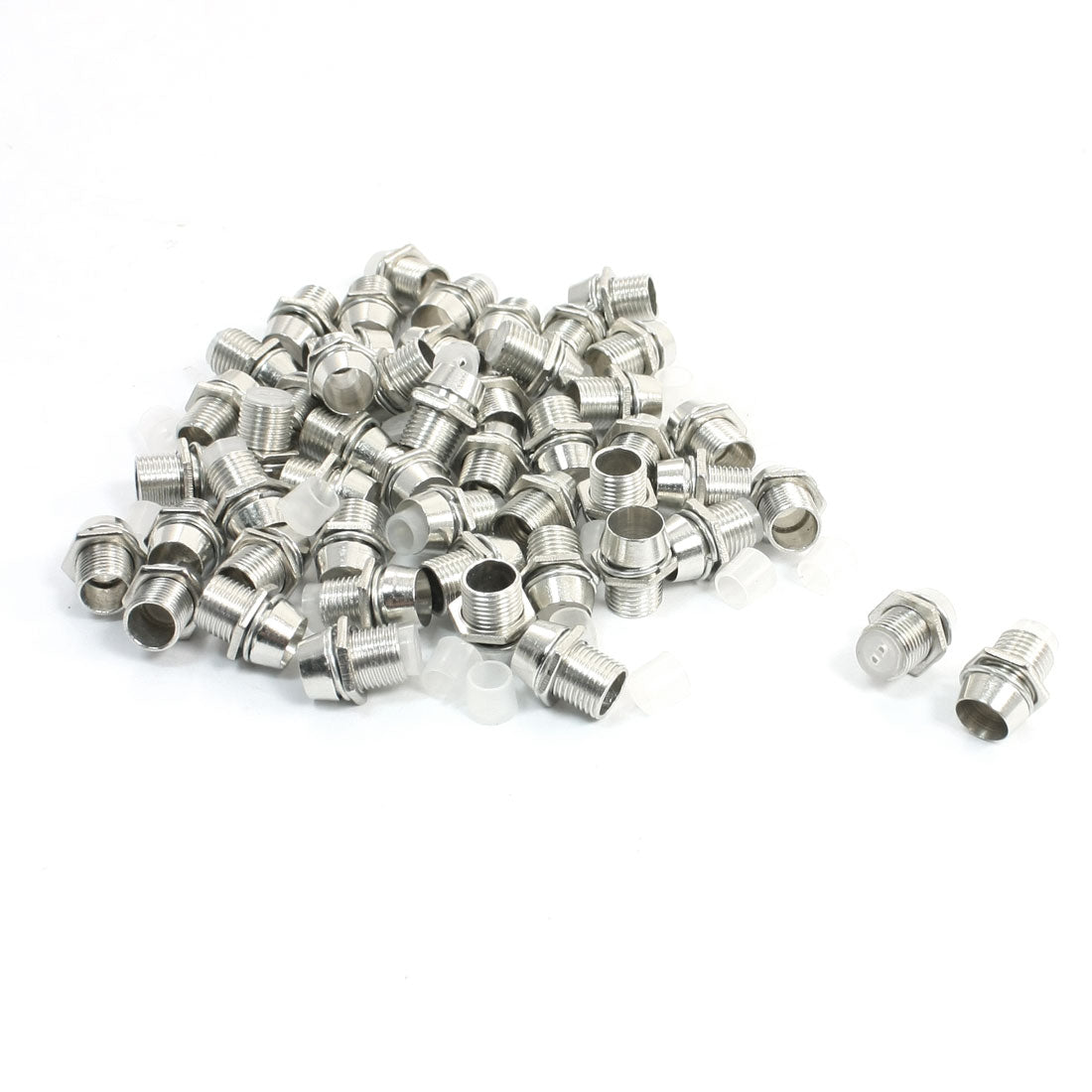 uxcell Uxcell LED Lamp Holder Silver Tone 13mm Long 50 Pcs for 5mm Light Emitting Diode
