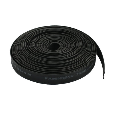 Harfington Black Heat Shrinkable Tubing Shrink Tube 8mm Diameter 14mm Flat width 10 Meters 600V 125C
