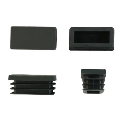Harfington Uxcell 12pcs 20mmx40mm Black Plastic Blanking End Caps Rectangle Tubing Tube Inserts