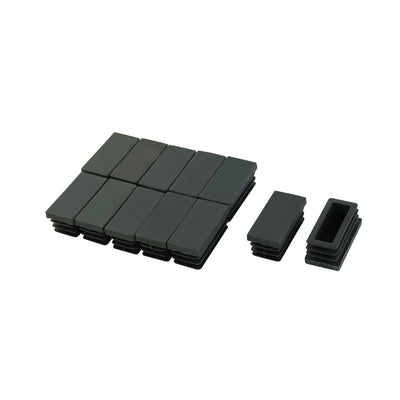 uxcell Uxcell 12pcs 20mmx40mm Black Plastic Blanking End Caps Rectangle Tubing Tube Inserts