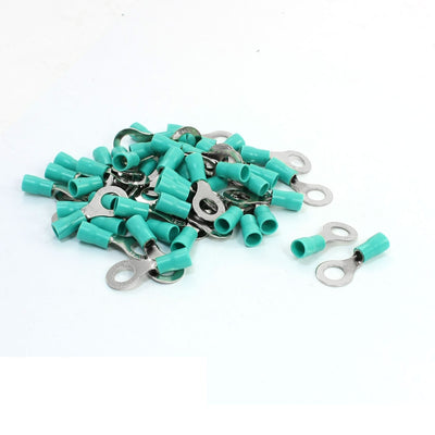 Harfington 50Pcs RV5.5-8 Ring Tongue Type Pre Insulating Terminals Green for AWG 12-10