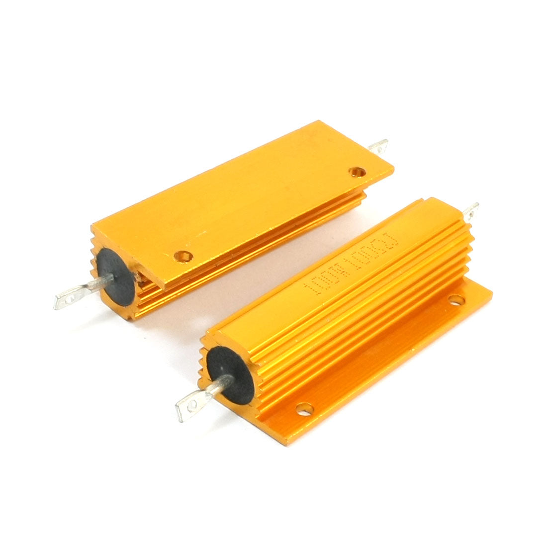 uxcell Uxcell 2Pcs Chassis Mounted Aluminum Casing Housed Clad Resistors 100W 100Ohm