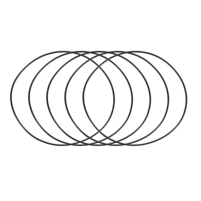 uxcell Uxcell 120mm x 2mm Round Rubber Oil Seal O Ring Gasket Washer Black 5 Pcs