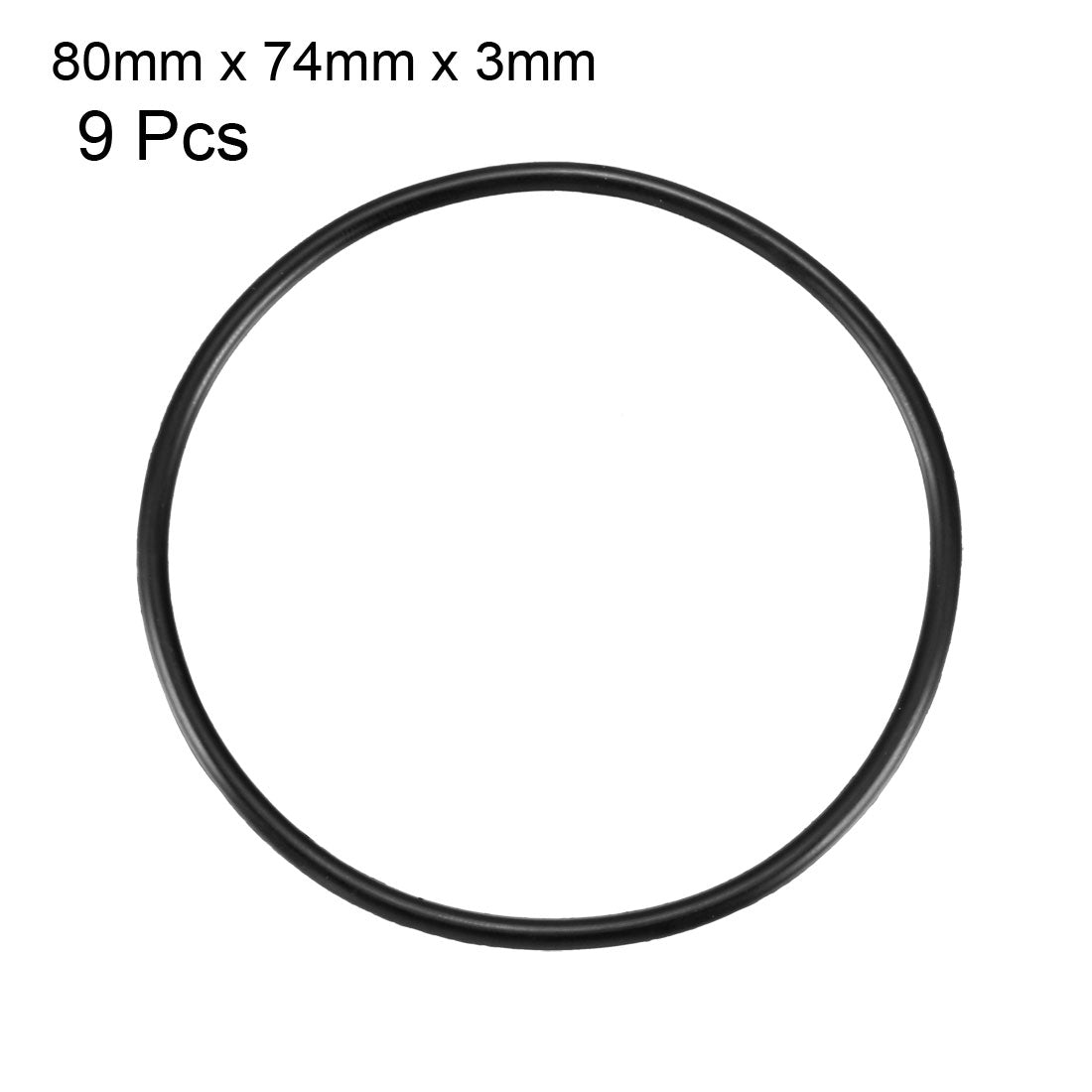uxcell Uxcell 80mm x 3mm Rubber Sealing Washers Oil Filter O Rings Black 9 Pcs