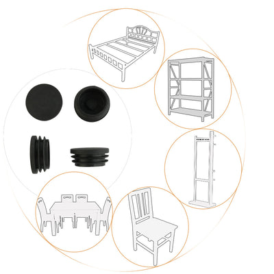Harfington Uxcell 5 Pcs Chair Table Legs 42mm Diameter Plastic Cap Round Tube Insert