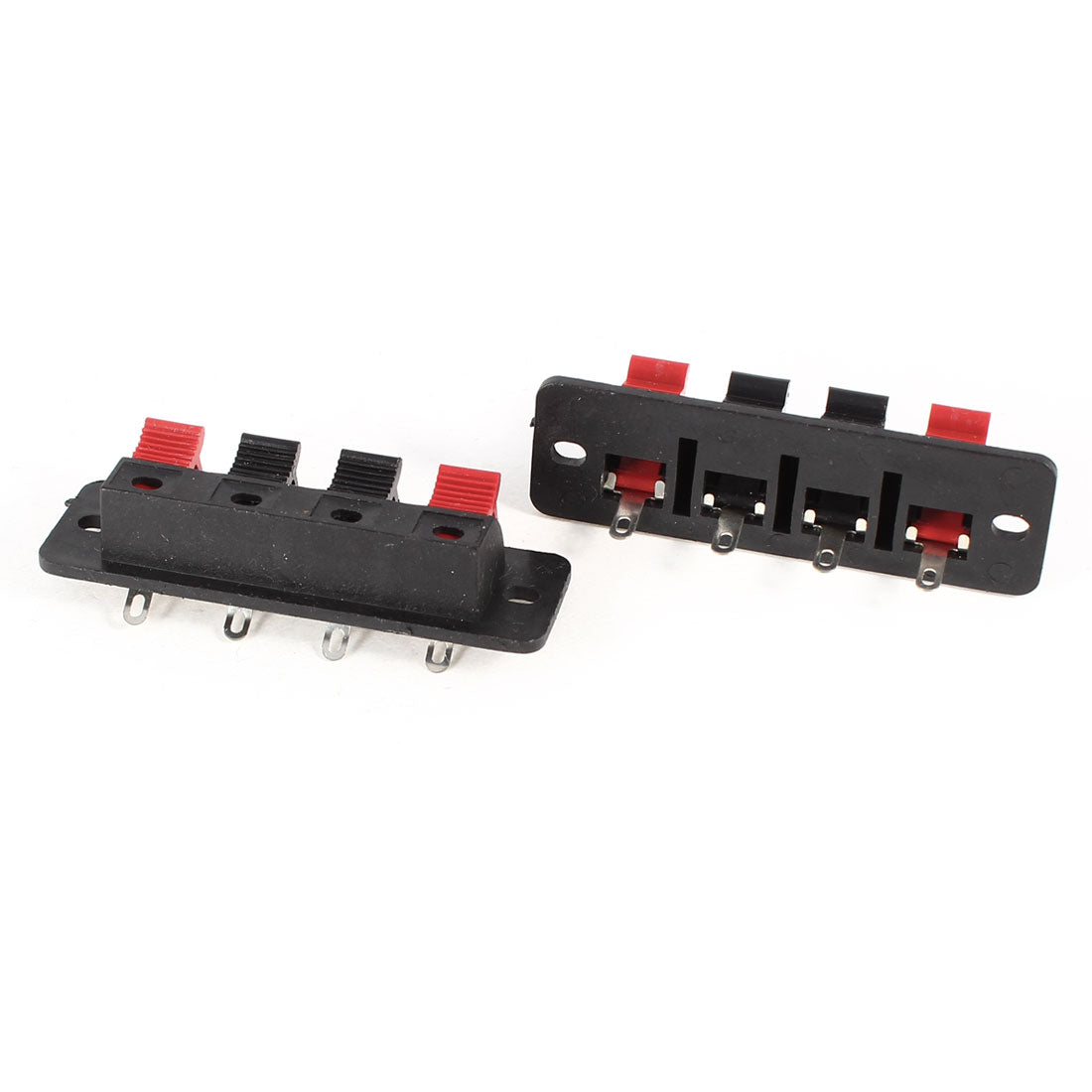 Harfington 2 Pcs 4 Pin Terminal 1 Row Vertical 4 Position Speaker Connector Board