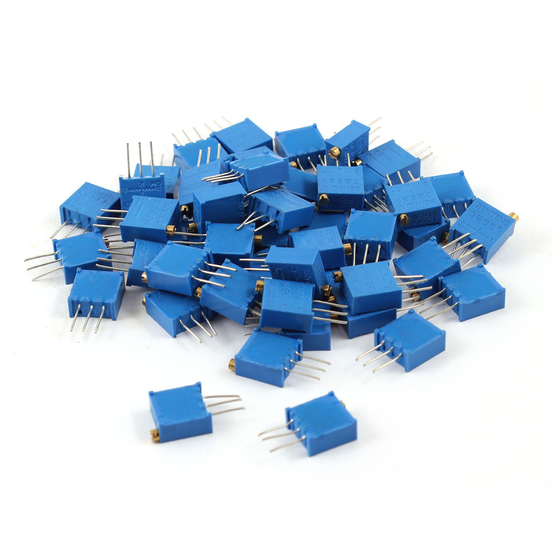uxcell Uxcell 3296W-203 640V 1W 20K Ohm Potentiometer Multiturn Blue 50 Pcs