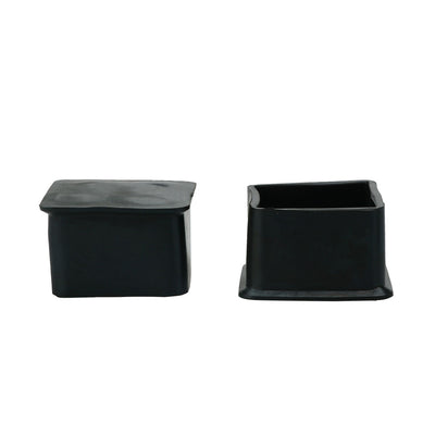uxcell Uxcell Black Rubber Furniture Table Foot Leg Covers Pad Floor Protector 2pcs 40mmx40mm
