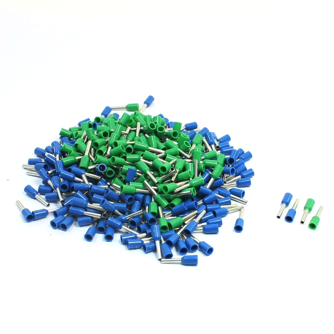 Harfington 18 AWG Wire Plastic Cover Pre Insulate Ferrule Terminals E1008 Blue Green 380Pcs