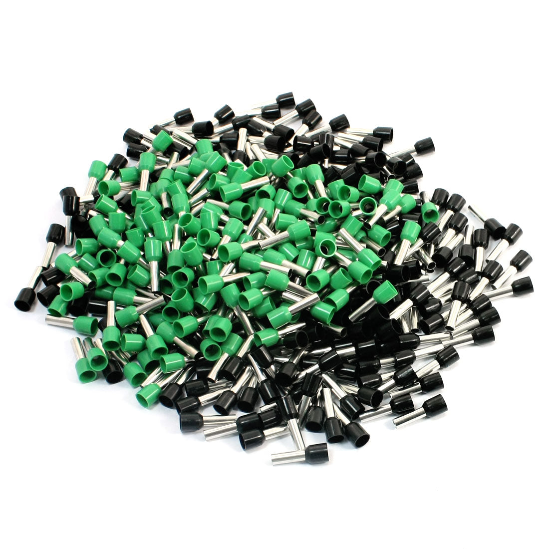 Harfington 380Pcs 10AWG Wire E6012 Metal Tube Pre-Insulated Ferrules Terminals Black Green
