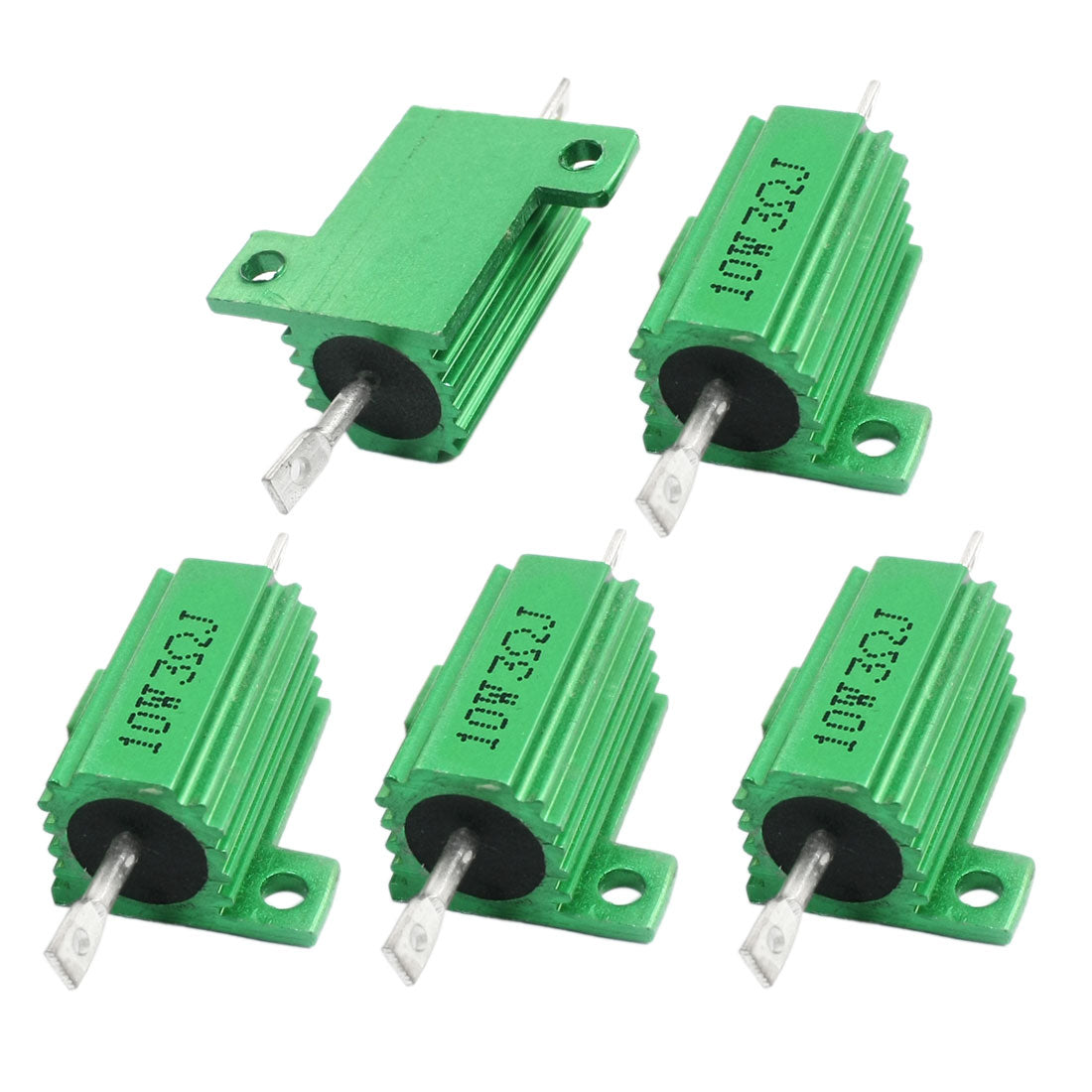 uxcell Uxcell 5Pcs 3 Ohm 5% 10W Green Aluminium Case Heatsink Wirewound Load Resistors