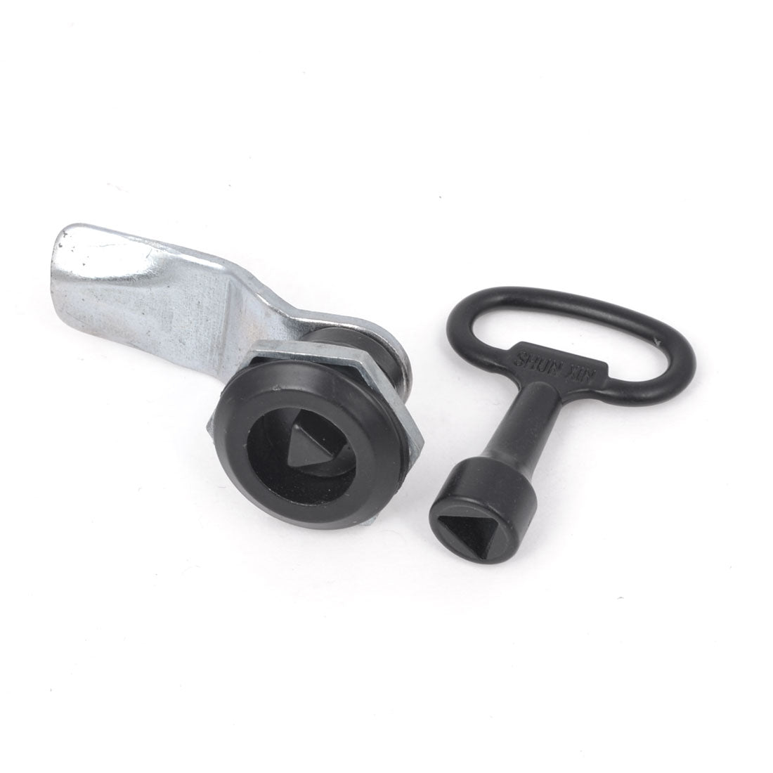 uxcell Black Cabinet Door Metal Triangle Plane Cam Lock w Key